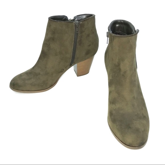 Style & Co Brown Faux Suede Ankle Heel Fall Boots - Picture 1 of 6